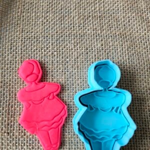 Jíbara Lady Cookie Cutter & Stamp – Puerto Rican Heritage – 3" and 4.75" Sizes – Traditional Dress Design