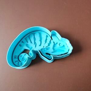 Chameleon Cookie Cutter & Stamp – Jungle & Reptile Theme – 3" and 4.75" Sizes