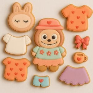 Labubu-Inspired Cookie Cutter Set – Dress-Up Character – 4.5” Cutters Only – 12-Piece Set