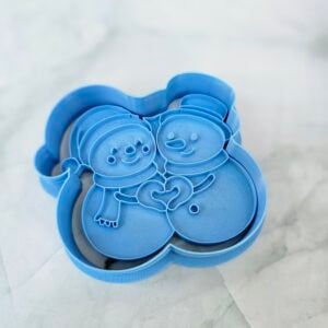 Two Snowmen Hugging Cookie Cutter & Stamp – Holiday Series – 3” and 4.75” Sizes
