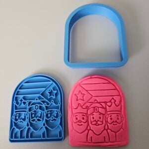 Three Kings with Puerto Rico Flag Cookie Cutter & Stamp – Holiday Series – 3” and 4.75” Sizes