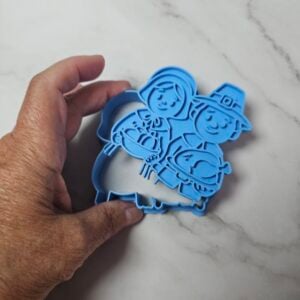 Pilgrim Couple Cookie Cutter & Stamp – Thanksgiving Series – 3” and 4.75” Sizes