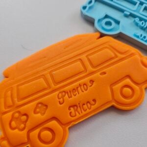 1960s Hippie Van Cookie Cutter & Stamp – Puerto Rico Edition – 3” and 4.75” Sizes